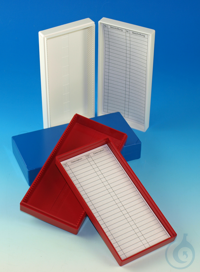 Slide boxes of polystyrene, for 50 microslides blau - blue old order number:...